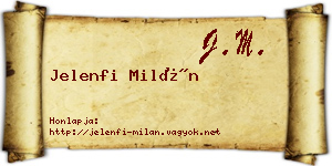 Jelenfi Milán névjegykártya